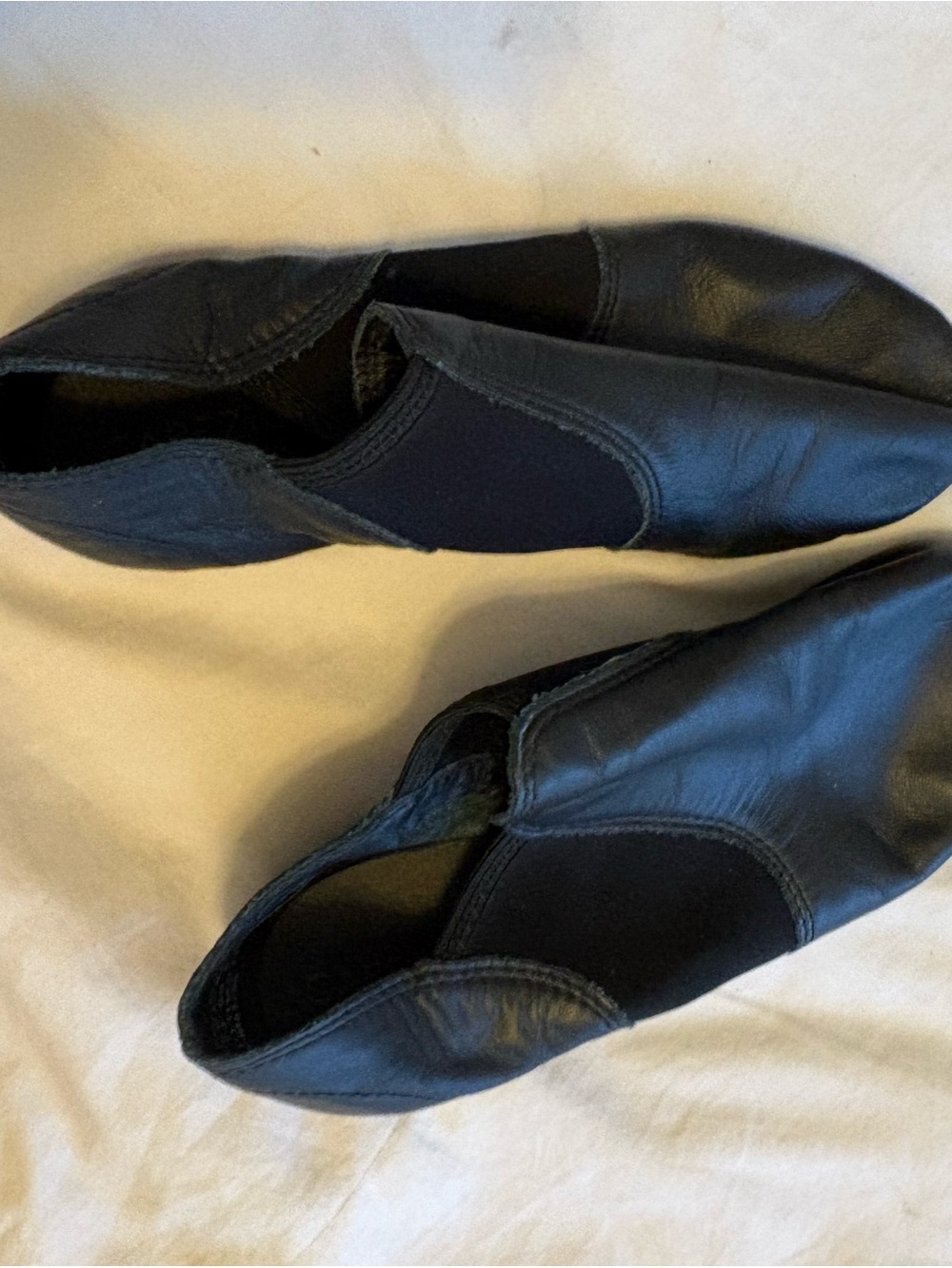 Capezio Black Leather Slip-On jazz Dance Shoes 6.5 w